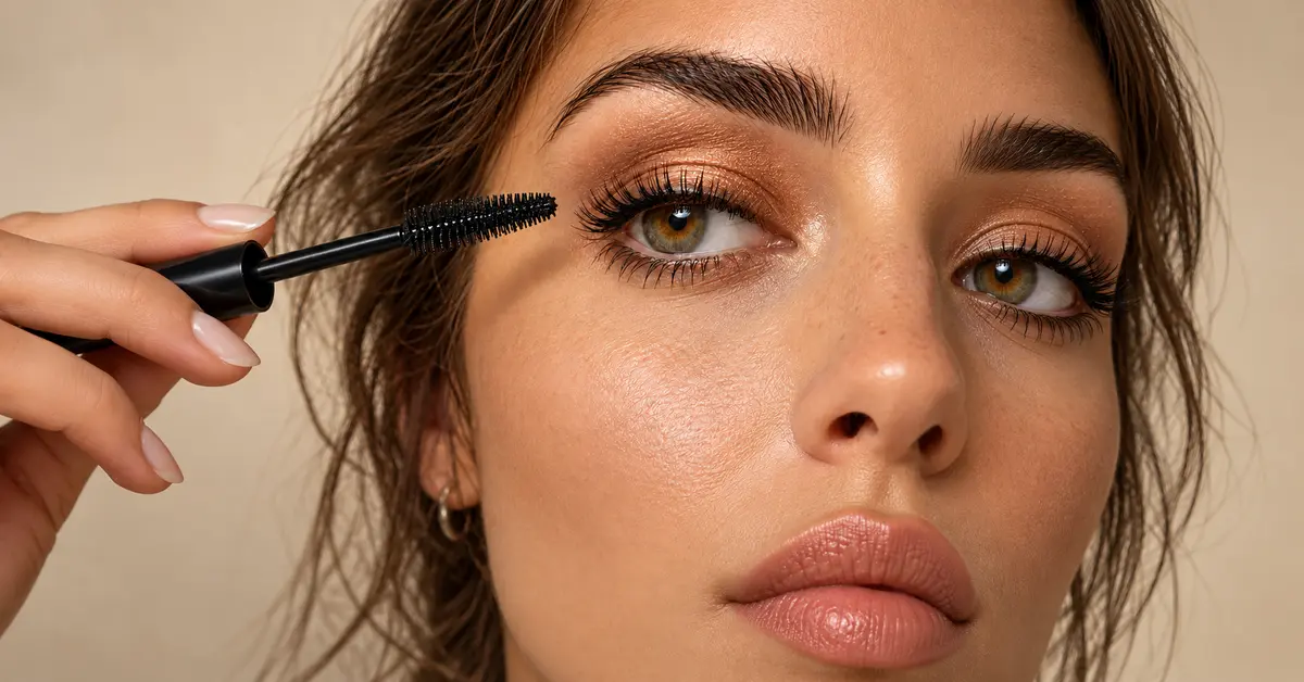 Applicazione del mascara sulle ciglia con lo scovolino